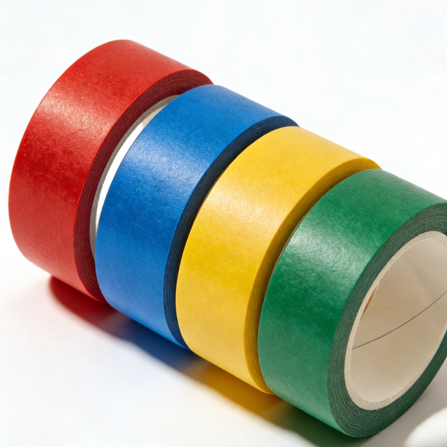 Colored masking tape rolls