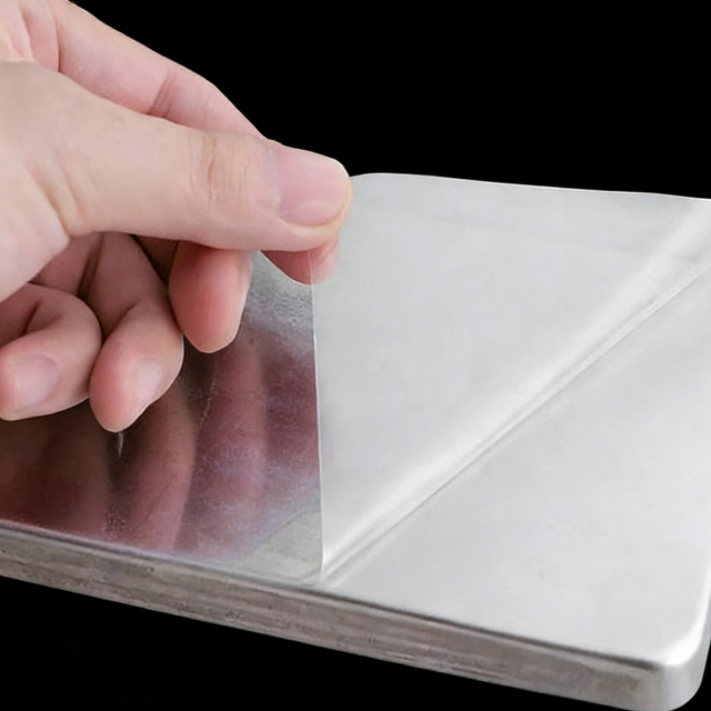 Removable protective film for metal building panels