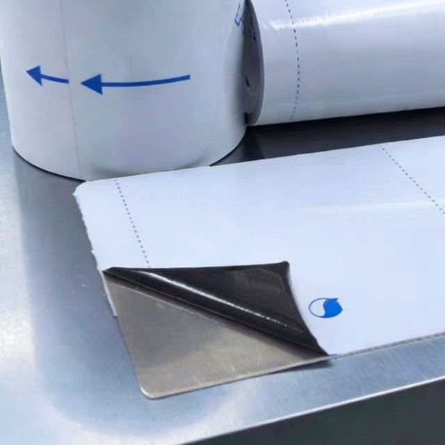 Removable surface protective film on metal panel